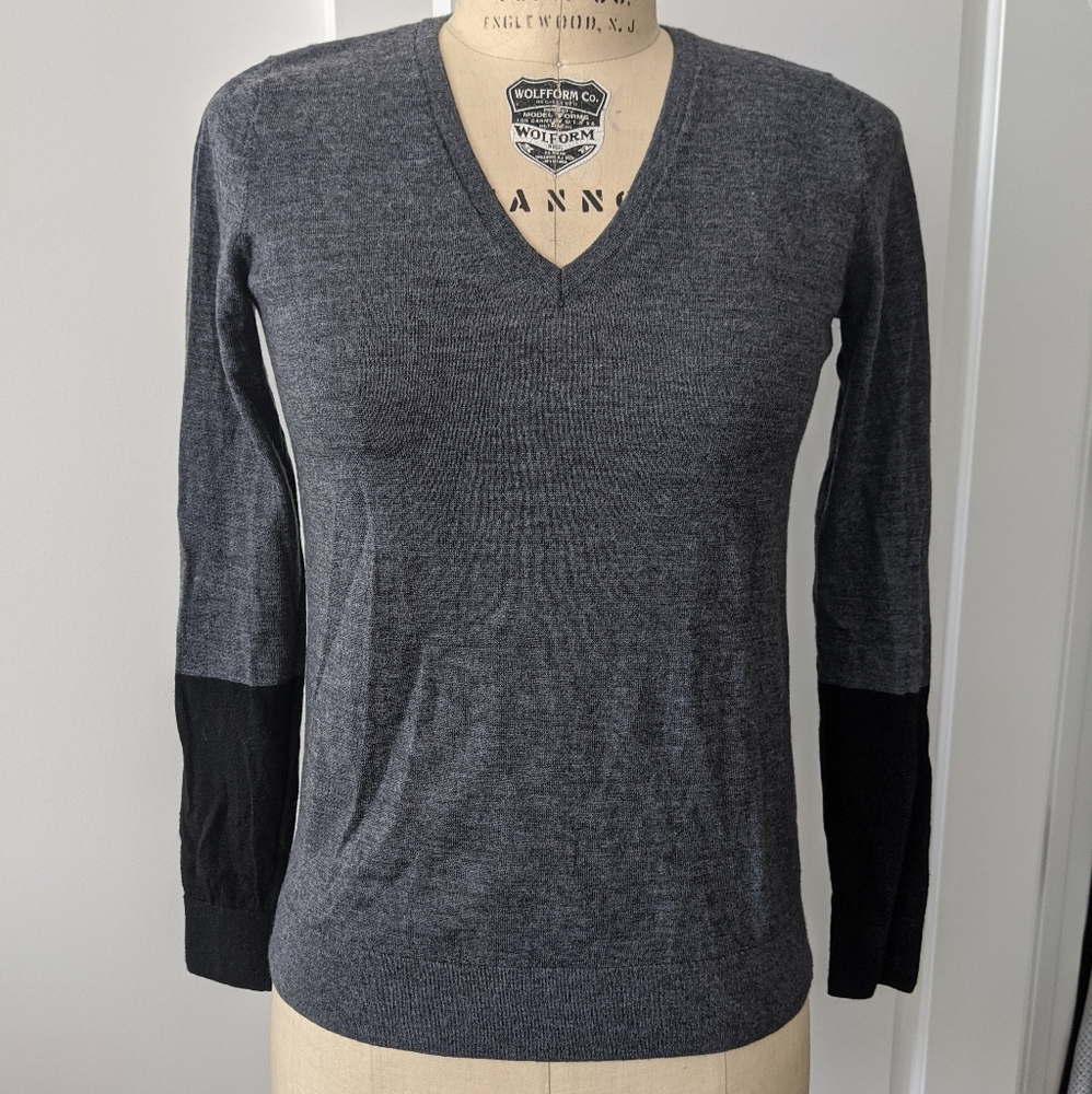 Club Monaco grey v-neck wool sweater